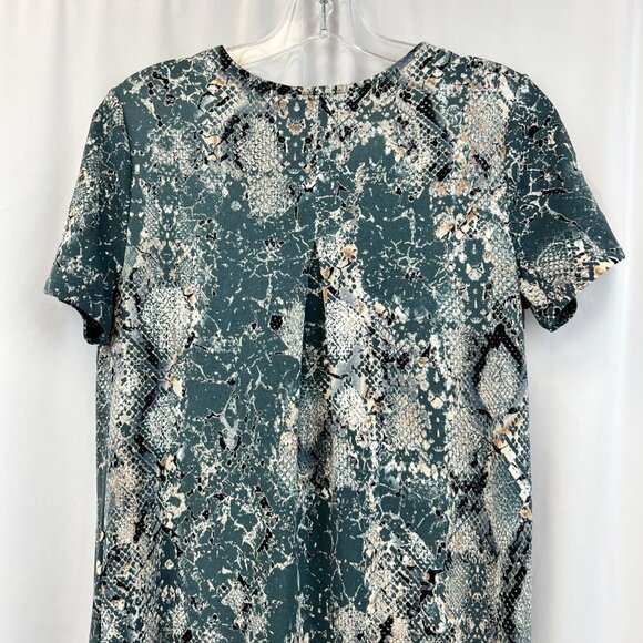 Christian Siriano Womens Short Sleeve V-Neck Snake Print Shift Dress Small - Picture 6 of 9